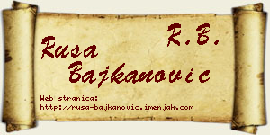Rusa Bajkanović vizit kartica